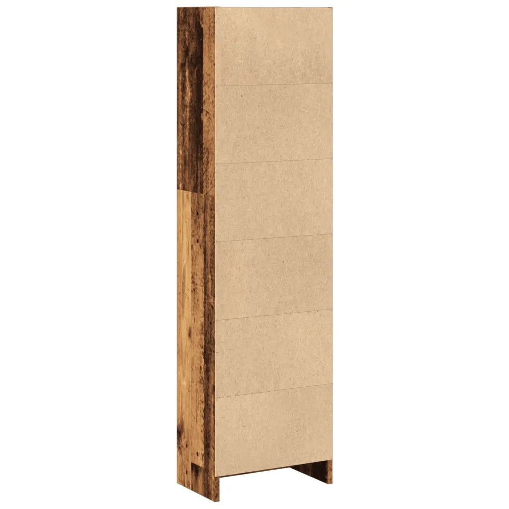 Libreria-Scaffale per Libri-Mobile di Stoccaggio Legno Antico 40x24x143 cm in Truciolato