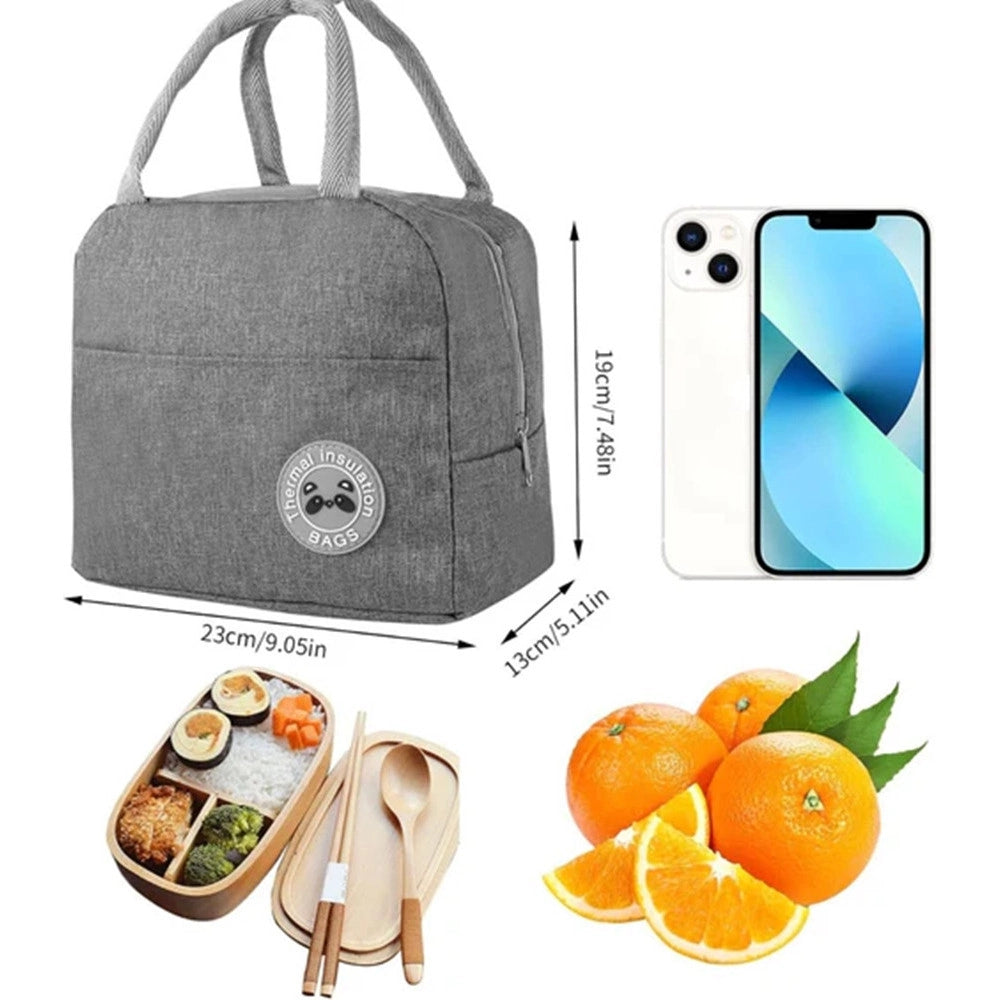 Trade Shop - Set Lunch Box Con Borsa Termica Contenitori Posate 6pz Per Pranzo Ufficio Scuola Campeggi -