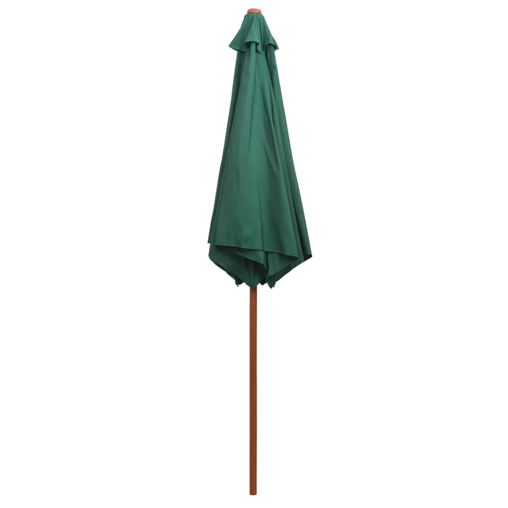 Ombrellone mobile da giardino con palo in legno 270 x 270 cm verde 02_0008141