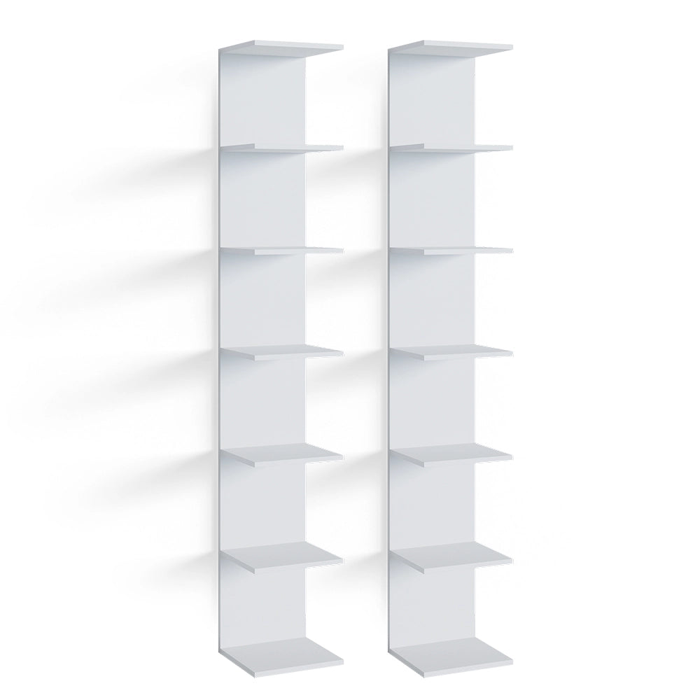 Vicco Libreria da parete Bianco 30 x 190 cm Set di 2