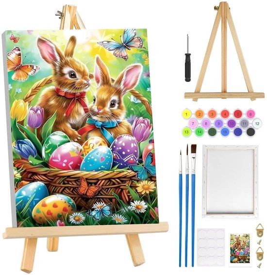 Schilderia per Adulti - Con Elenco - Asino in Legno - Pittura Acrilica - Per Principianti - Pittura da Fare da Soli - Animali - Esempio da Seguire