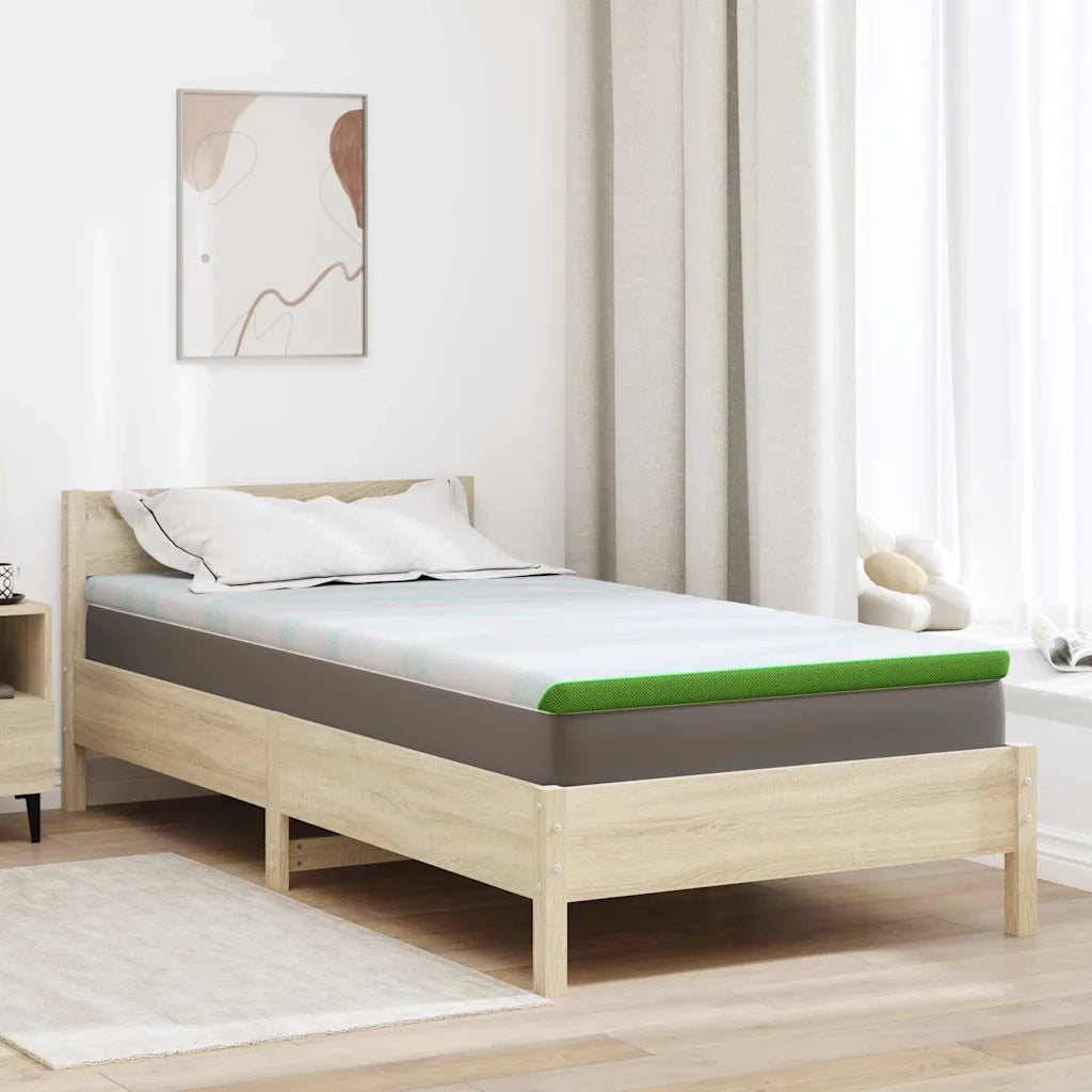 Topper per materasso Bianco e Verde 100 x 200 cm CFW8335076