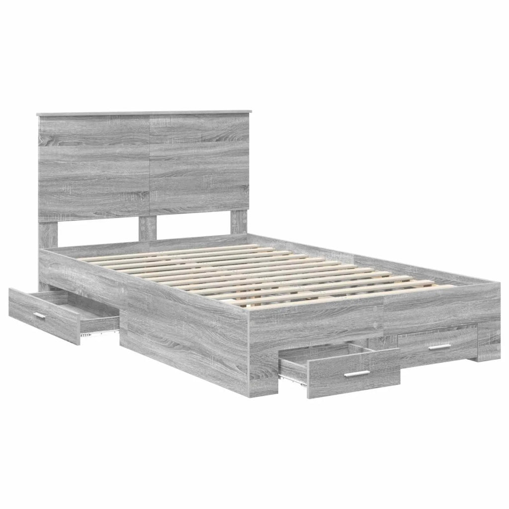 Struttura del letto con testiera Grigio Sonoma 120 x 190 cm 3409672