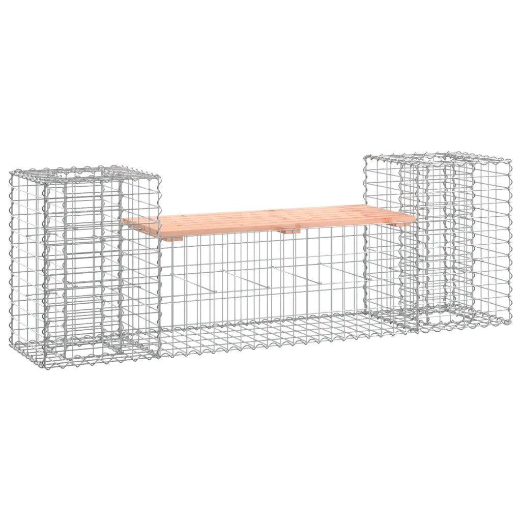 Panca Giardino Design Gabbione-Sgabello-Panca da esterno 183x41x60,5 cm Massello Douglas