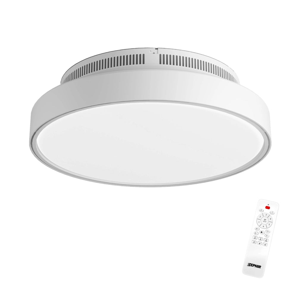 Ventilatore Plafoniera LED Zephir ZVP5 Senza Pale 52 cm Bianco, 5600 Lumen, Luce CCT Dimmerabile 3000K-6500K, Motore DC 6 Velocità