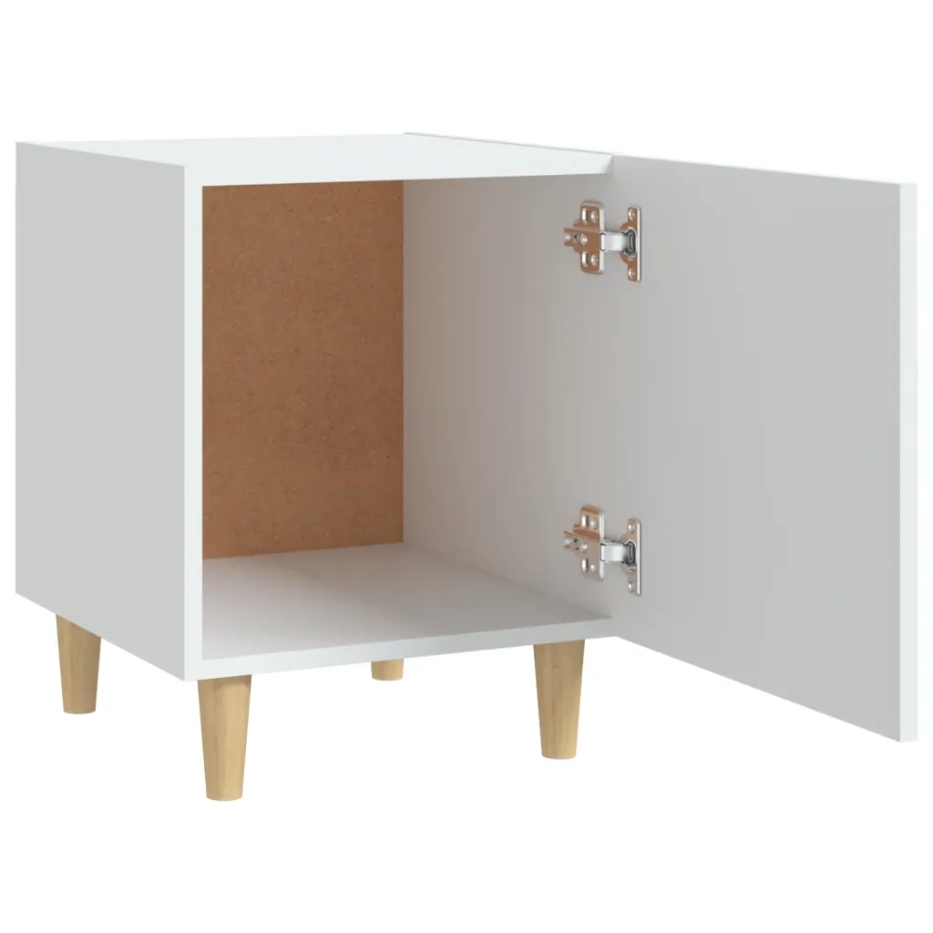 Comodini 2 pz-Set di 2 Tavolino da notte Bianchi in Legno Multistrato 889906