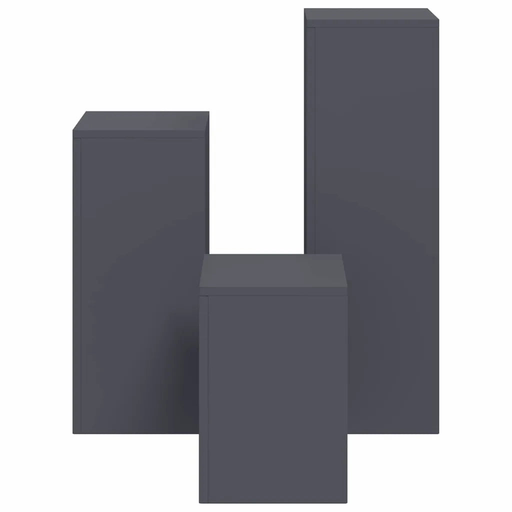 Supporto per piante 3 pcs Antracite Acciaio 865829