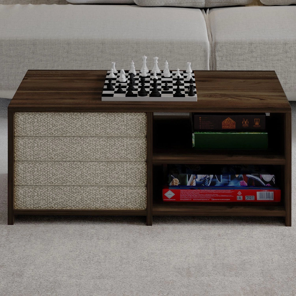 Tavolino in legno "Gord" - 90 x 45 x 44 cm - Marrone