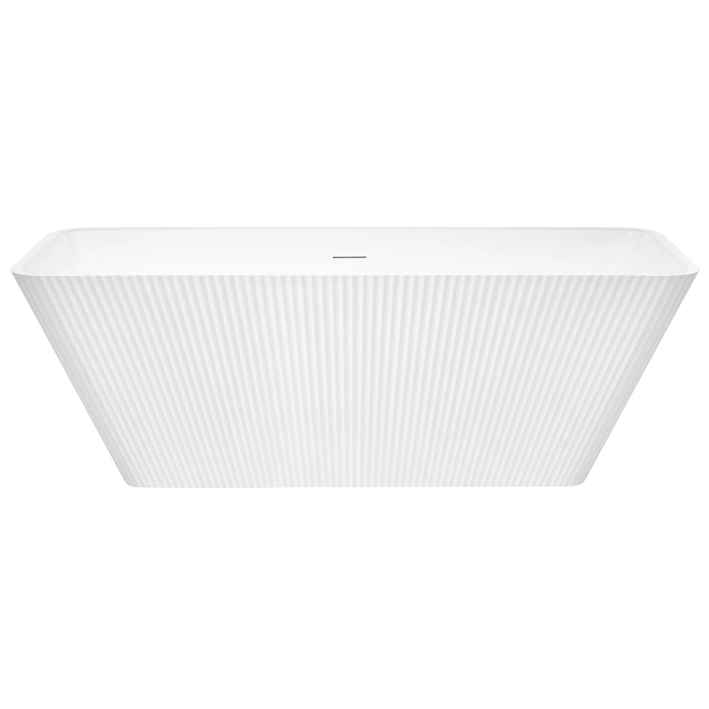 Vasca da bagno freestanding in acrilico design moderno con bordi scanalati 170 cm bianca