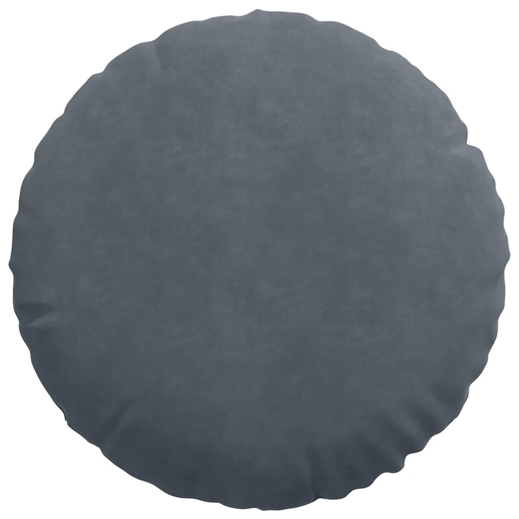 Cuscini per Seduta 2 pcs Grigio scuro Ø50 x 19 cm Velluto