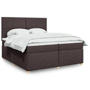 Giroletto a Molle con Materasso Marrone Scuro 200x200cm Tessuto 3291383