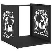 Rastrelliera per Legna da Ardere Nera 40x40x40 cm CFW8603078