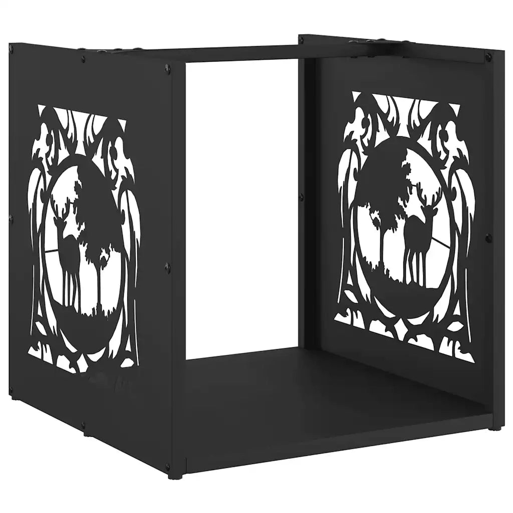 Rastrelliera per Legna da Ardere Nera 40x40x40 cm CFW8603078