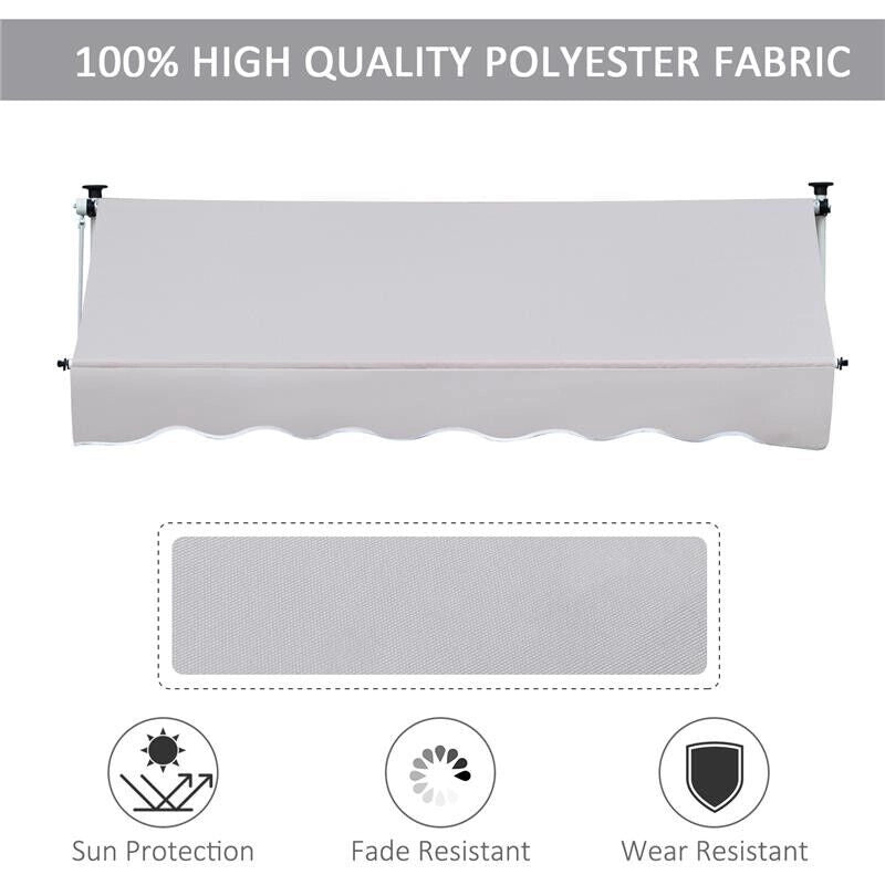 TENDA DA SOLE A BRACCI TELESCOPICA 400 X 120 CM COLORE KAKI E BIANCO