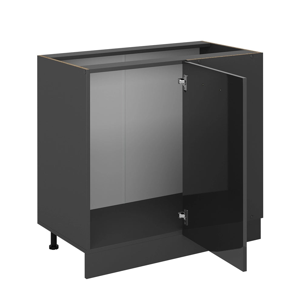 Mobile ad angolo cucina R-Line Antracite lucido/Antracite 86 cm senza piano di lavoro Vicco