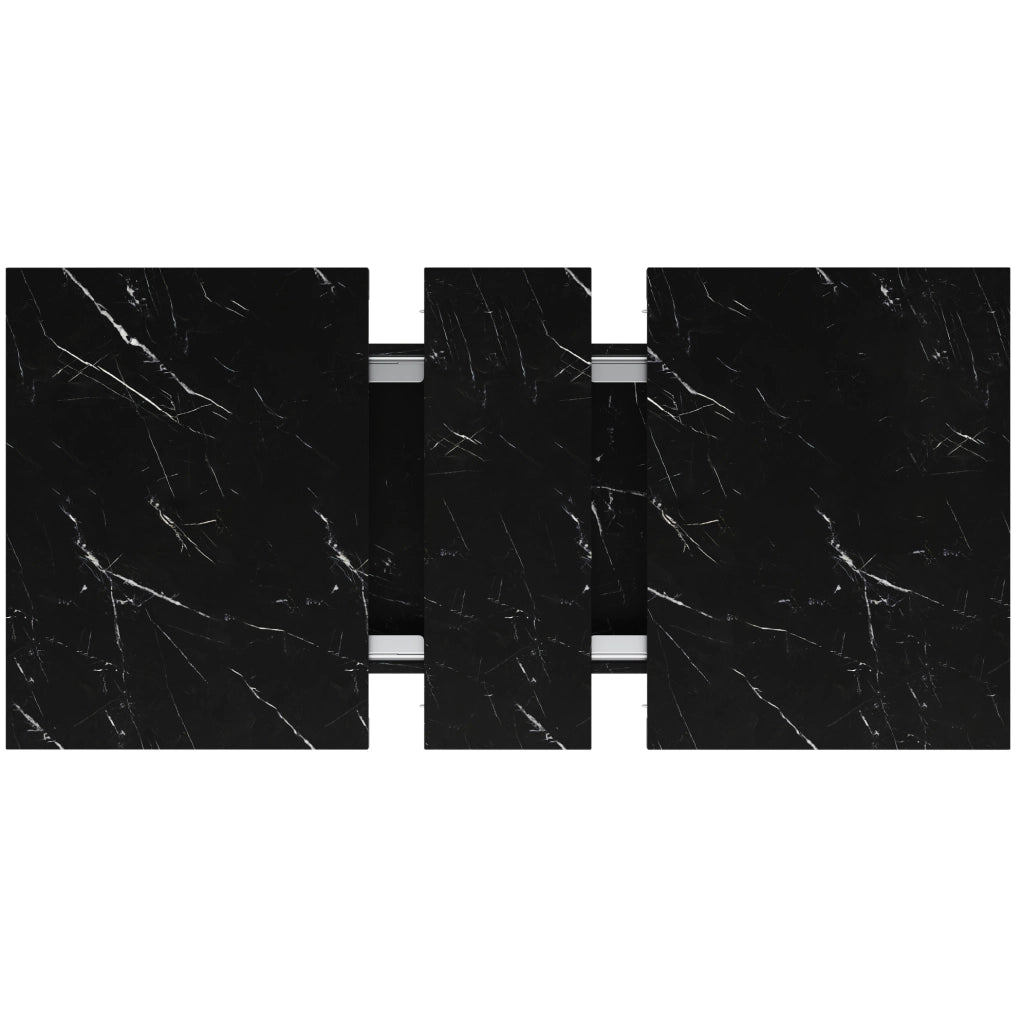 Tavolo da pranzo estensibile 110-140x80x76 cm; MDF e metallo nero