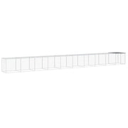 Pollaio/recinto/gabbia per polli con tetto trasparente 1003 x 98 x 90 cm acciaio zincato grigio 02_0043980
