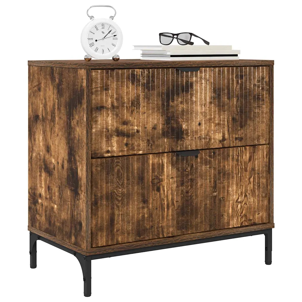 Comodino-Tavolino da notte Rovere fumo 63.5 x 36 x 61 cm Legno multistrato