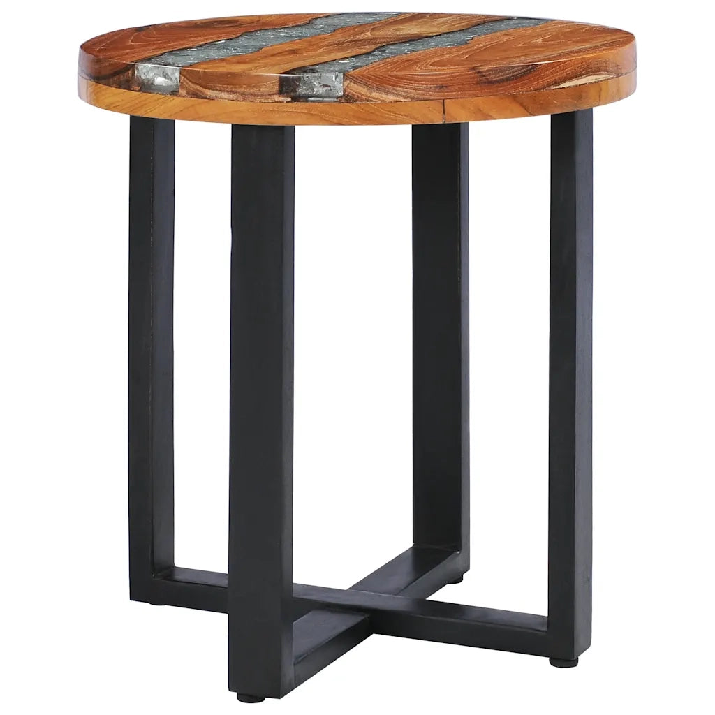 Tavolino da Salotto 40x45 cm Legno Massello Teak e Poliresina 281652