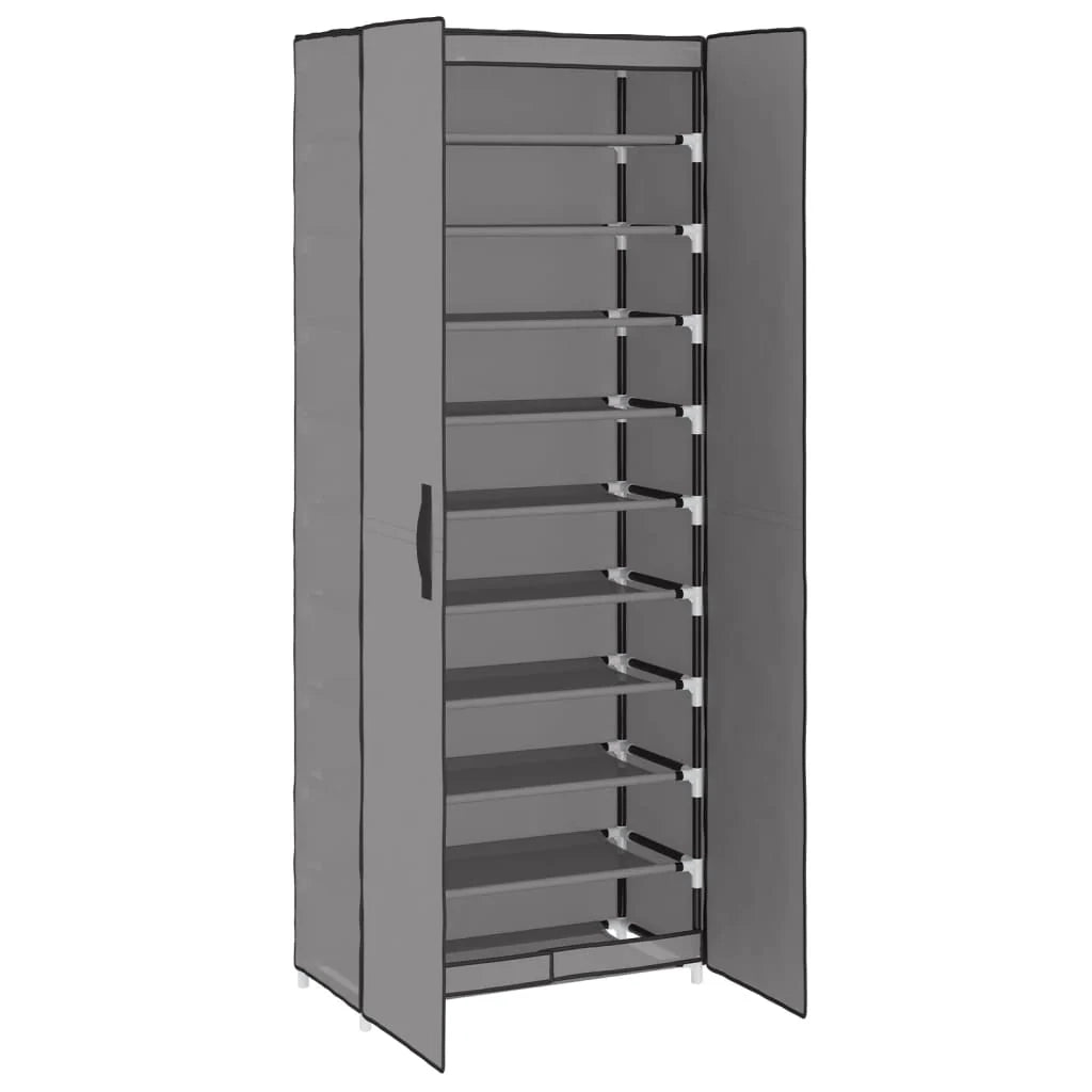 Scarpiera mobile contenitore per scarpe mobile ingresso/corridoio/soggiorno 60 x 30 x 166 cm tessuto grigio 02_0021776