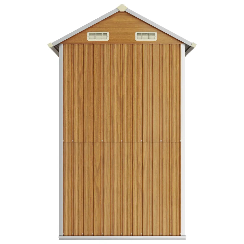 Capanno Giardino-Casetta da Giardino Marrone Chiaro 192x152,5x237cm Acciaio Zincato