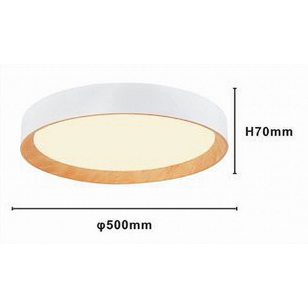 Trade Shop - Plafoniera Led A Soffitto 68w Rotonda Bianco Con Venature Legno Luce 4000k 32798 -