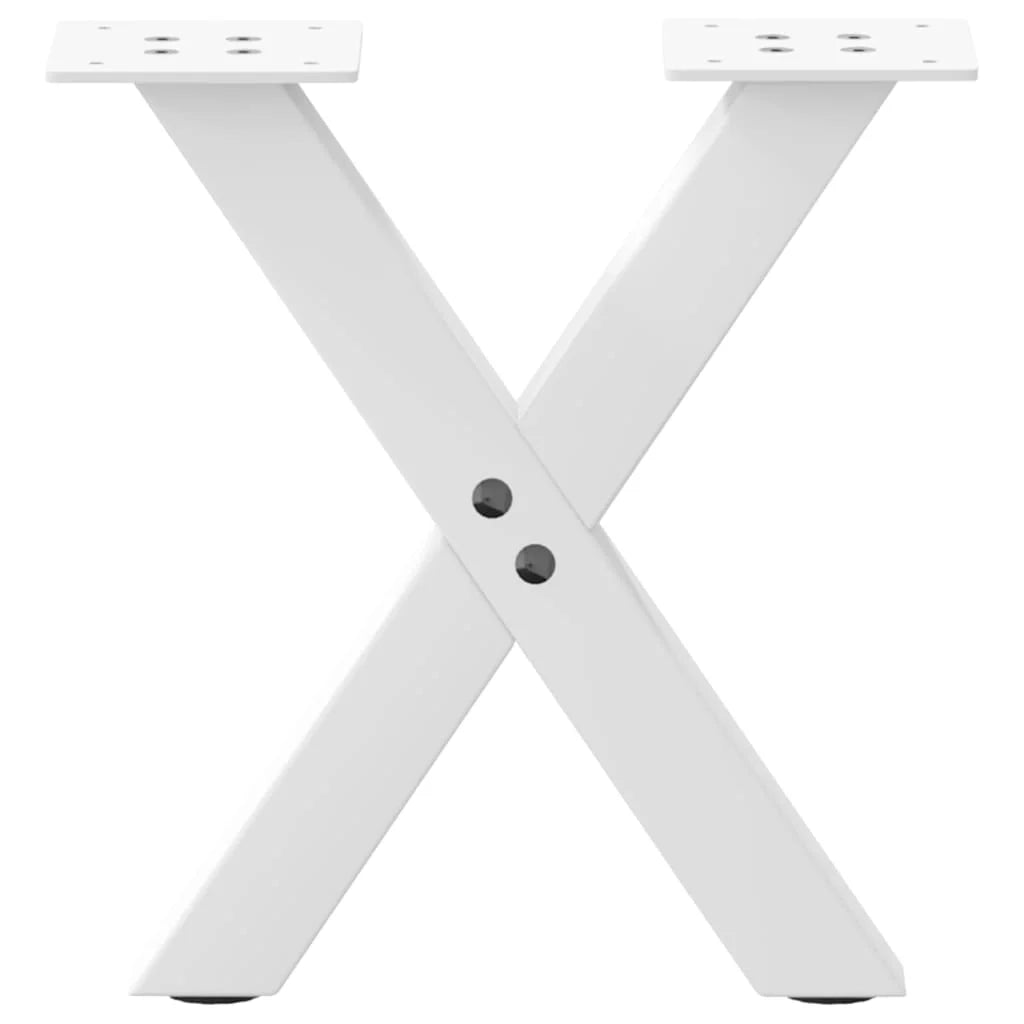 Set di 2 gambe per tavolino a forma di X con stabilizzatori regolabili 37 x 30-31 cm acciaio bianco 02_0057148