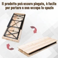 Set Birreria 1 Tavolo (120x50cm) 2 Panche (120x25cm) in Legno di Abete