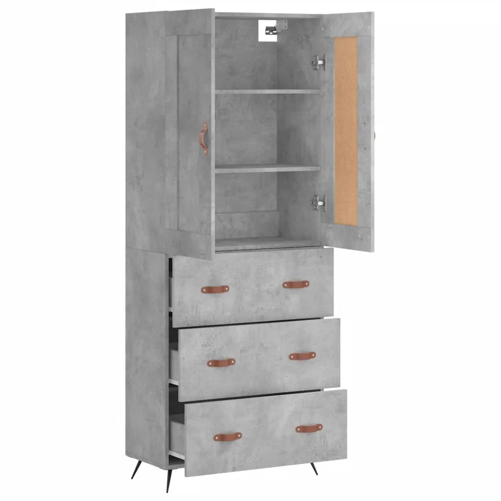 Credenza Grigio Cemento 69,5x34x180 cm in Legno Multistrato 3199725