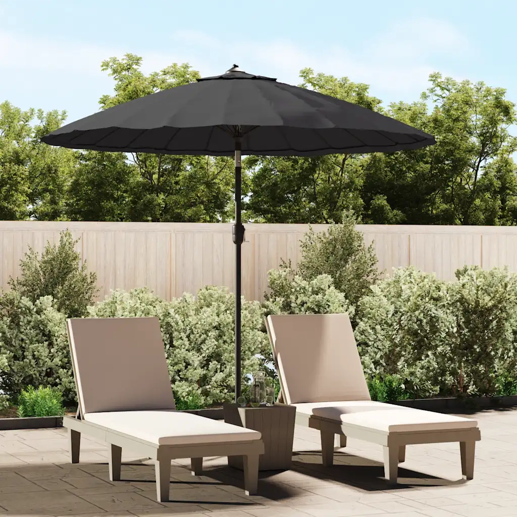 Ombrello | Parasolne da Giardino con Palo in Alluminio 270 cm Nero