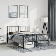 Giroletto con Testiera e Pediera-Struttura Letto Metallo Nero 150x200 cm 859385
