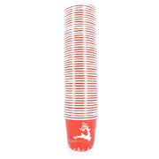 BICCHIERI DI CARTA DI NATALE ROSSO CON RENNA 200PZ 200CC