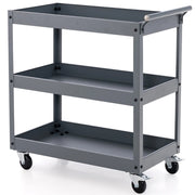 Carrello utilitario a 3 ripiani ad alta capacit¨¤-Carrello in metallo con manico ergonomico Grigio