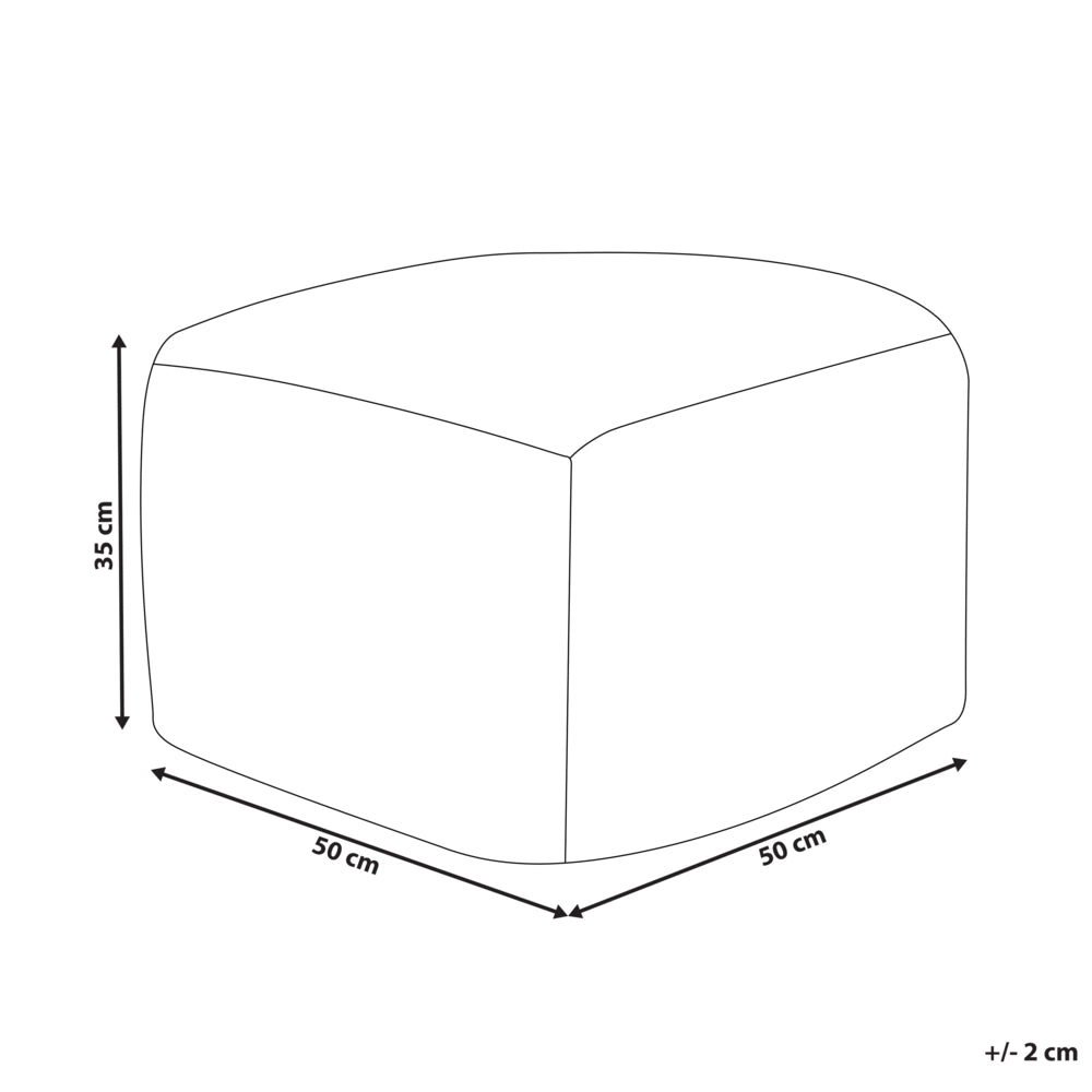 Pouf ottomana intrecciata a mano in cotone beige chiaro 50 x 50 x 35 cm soggiorno camera da letto