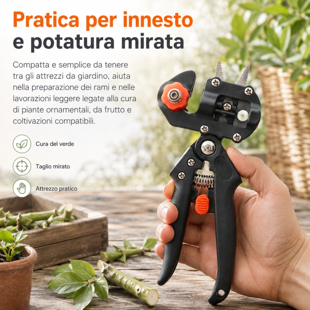 Forbici Innesto 3 Lame Sostituibili Pinza Innestatrice per Piante e Rami