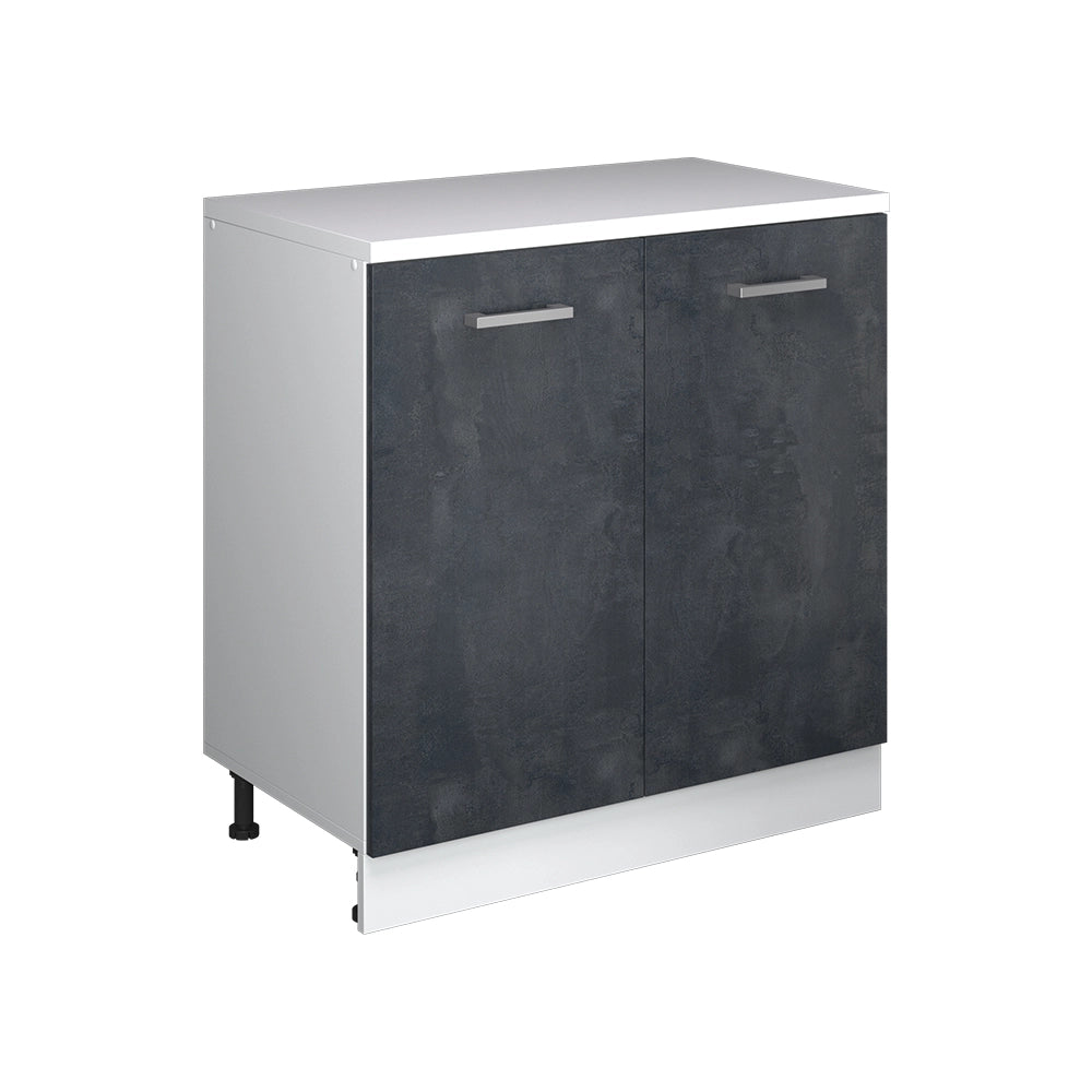 Mobile per mansarda Rion Calce nera/Bianco 80 x 83.8 cm senza inclinazione con 2 ante Vicco