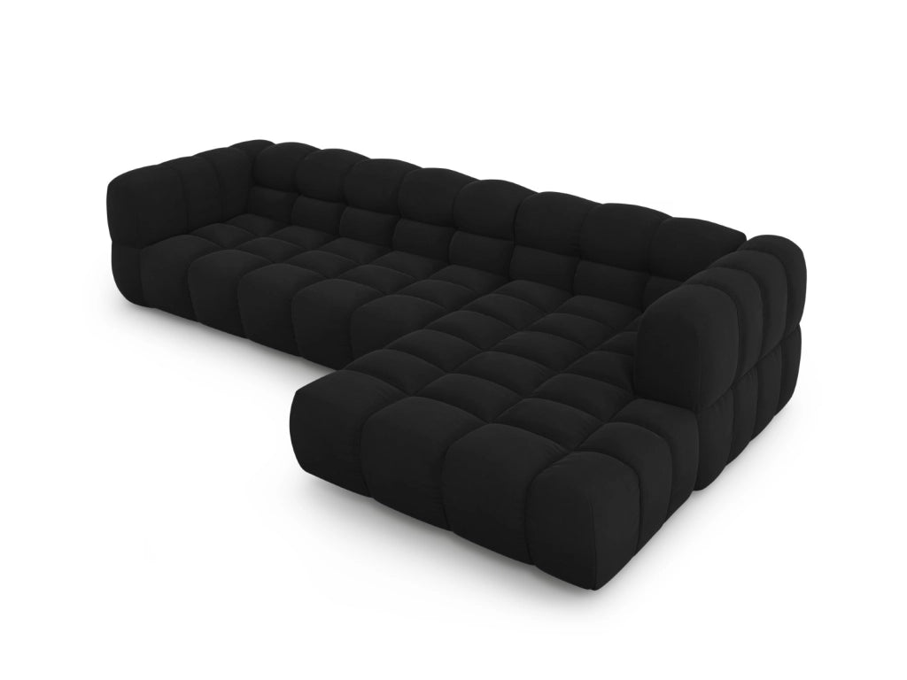 Cosmopolitan Design - Divano angolare modulare destro "Sky" 4 posti in velluto nero 