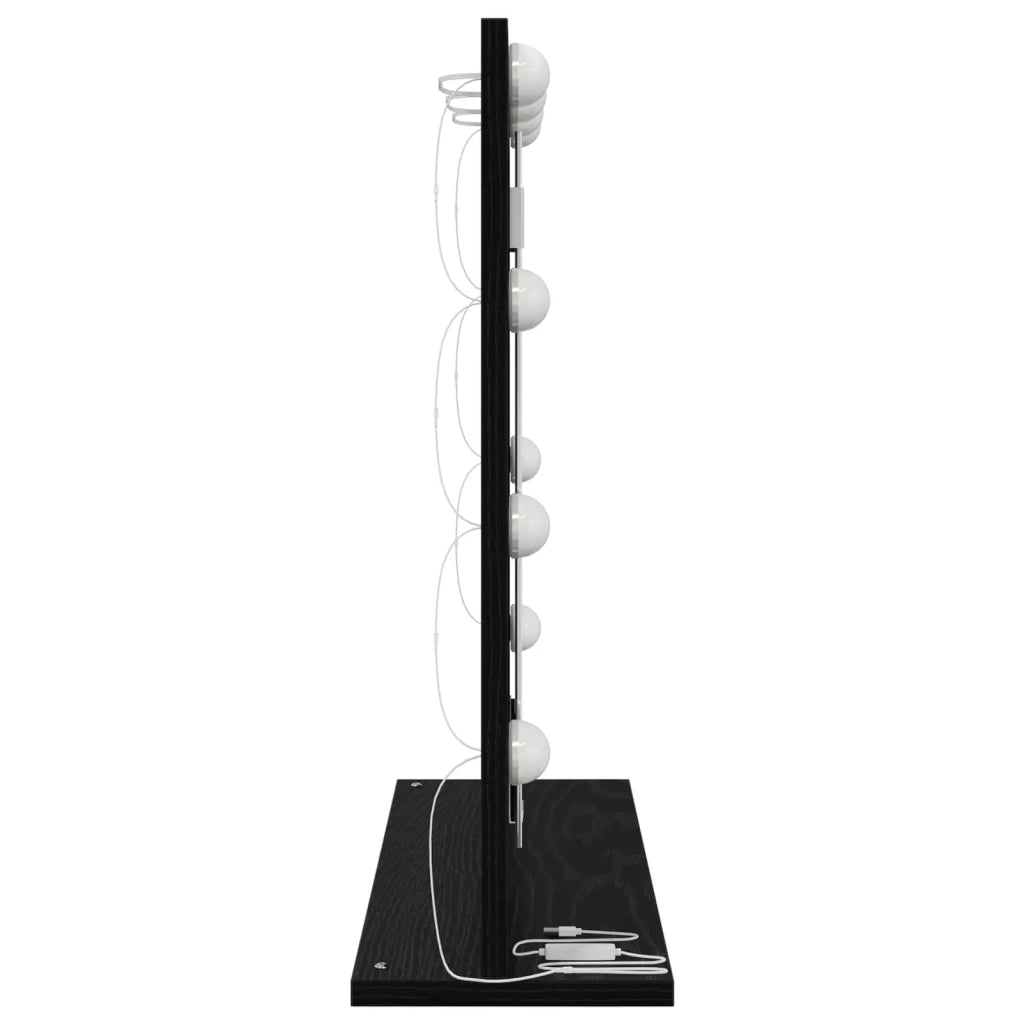 Specchio da Vanità Rettangolare Rovere Nero 60 x 55 x 18 cm 868286