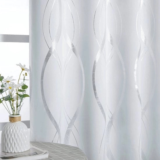 Set di tende a oscuramento con inserti a chiusura - Set 2 pezzi - Altezza 220 cm - Larghezza 140 cm - Design moderno - Invisibile - Tende
