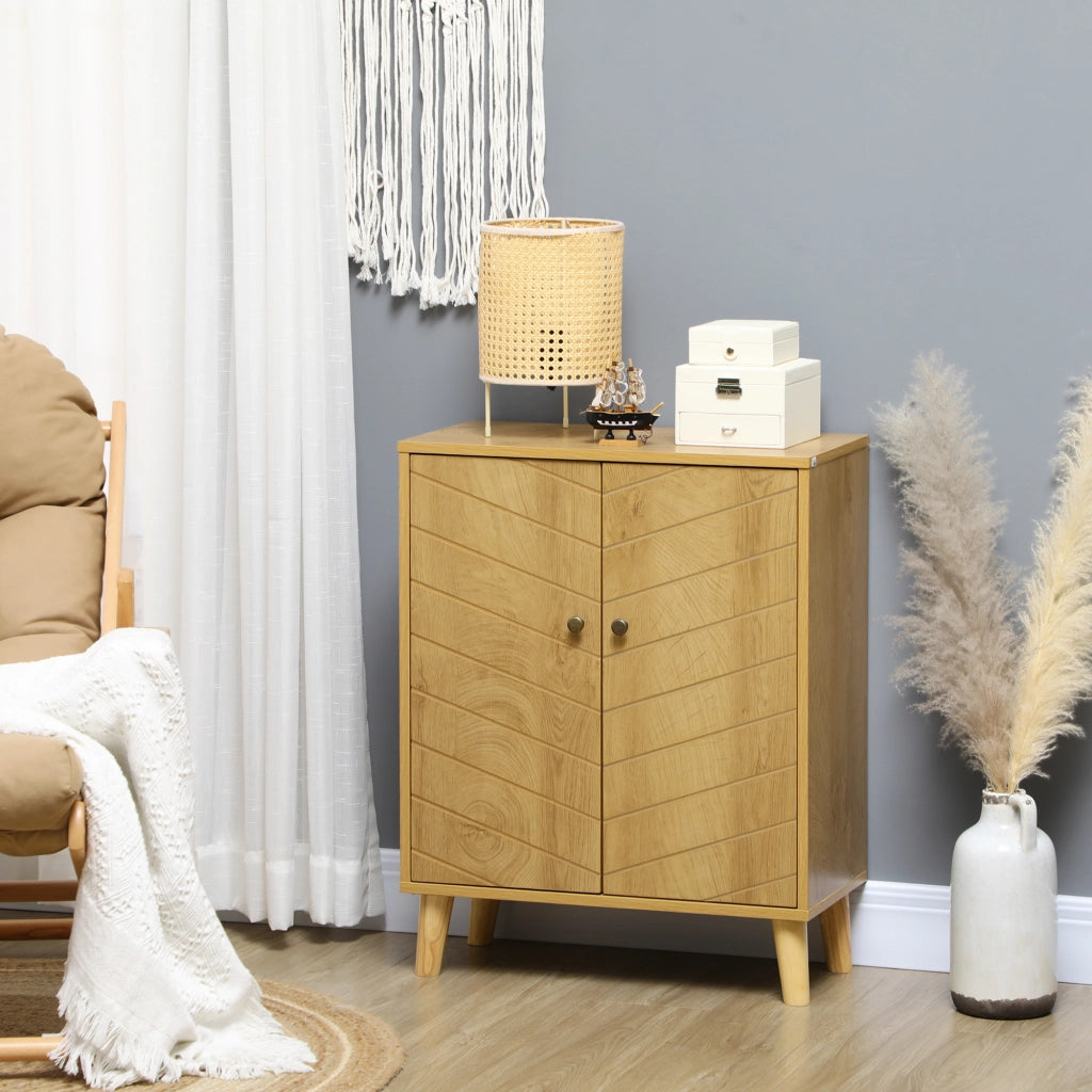 EasyComfort Mobile Multiuso Stile Vintage in Legno con Due Ripiani interni, 60x30x76cm
