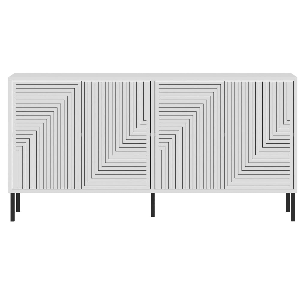 Credenza in legno "Evolet" - 150 x 36 x 75 cm - Bianco