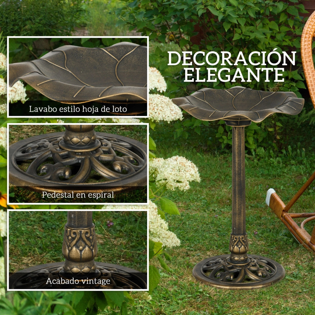 Vasca per Uccelli da Giardino ¨C Xylo ¨C Foglia di Loto Bronzo 71cm