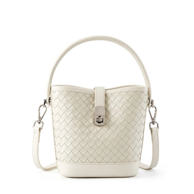 Borsa a tracolla da donna in vera pelle, colore bianco.