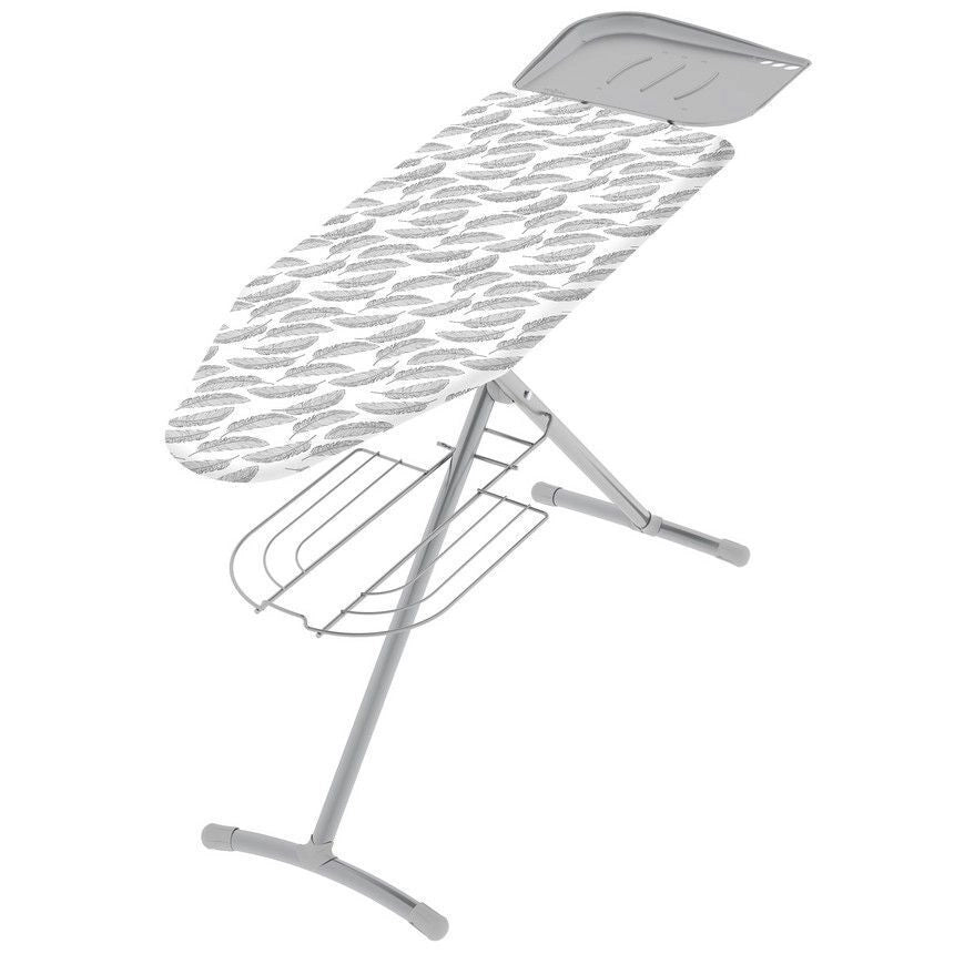 Colombo Asse stiro TURBO 120x44 regolabile in 6 posizioni di altezza, poggiaferro portacaldaia con inserti in silicone, portagrucce, griglia portabiancheria rinforzata