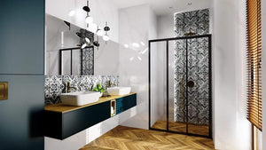 Porta Doccia Rea Alex Black 100