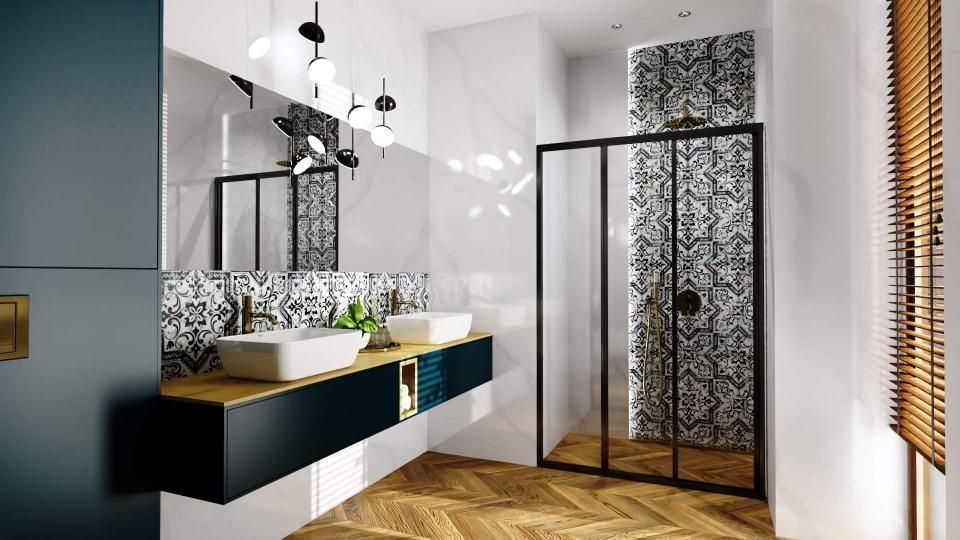 Porta Doccia Rea Alex Black 100