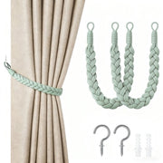 Doppio set di cordoncini per tende - cordino per tende da 60cm - cordoncini per tende manuale - cordoncini per tenda avvolta - con ganci - adatto per casa, ufficio, soggiorno, camera da letto