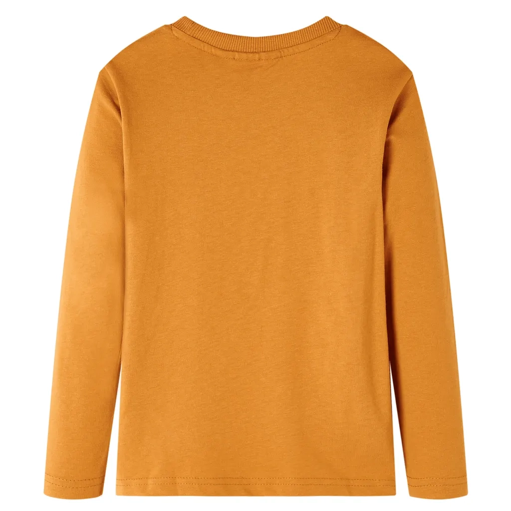 Maglietta da Bambino Maniche Lunghe Ocra Scuro 128 13217