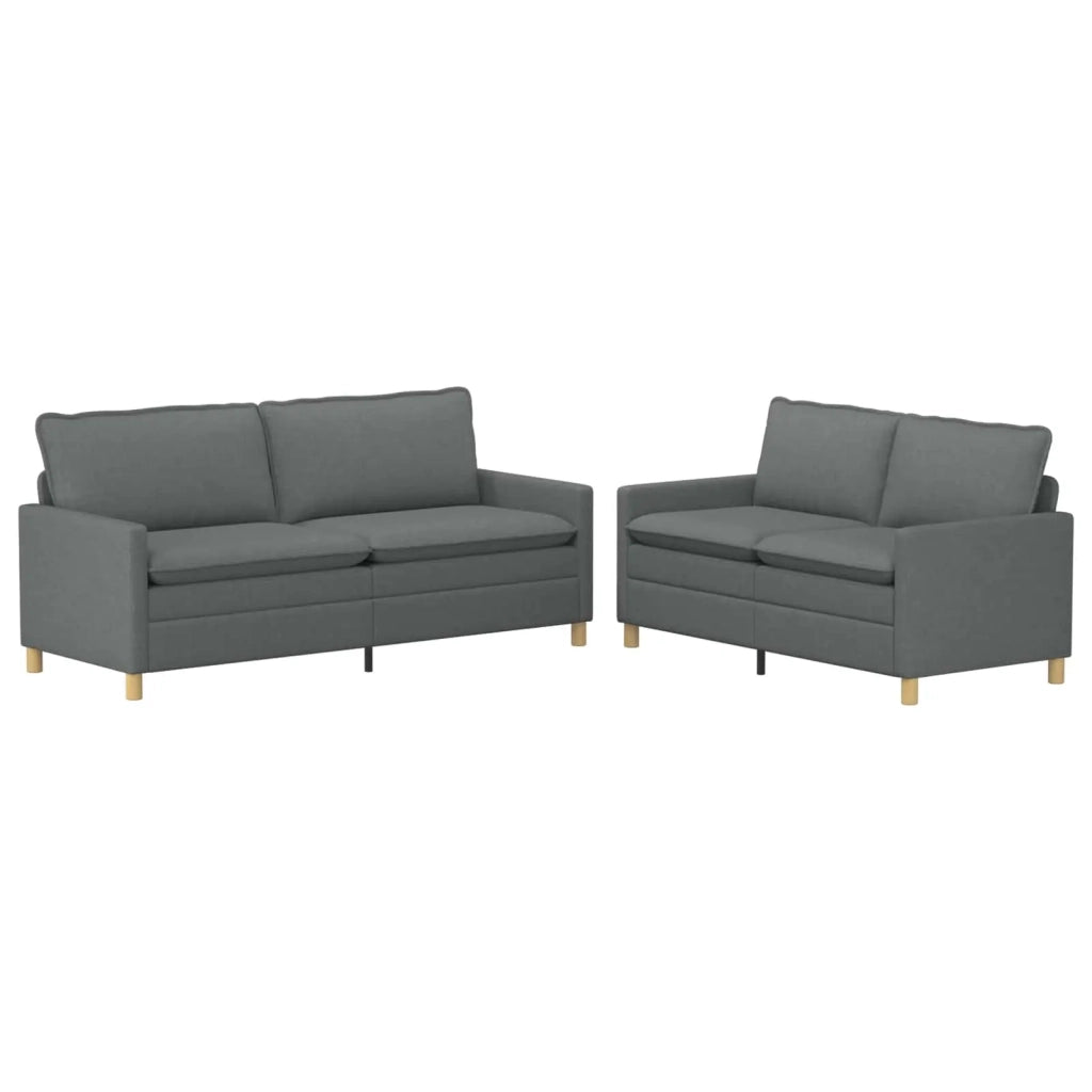 Set di divani 2 pz Grigio Scuro Tessuto 3417138