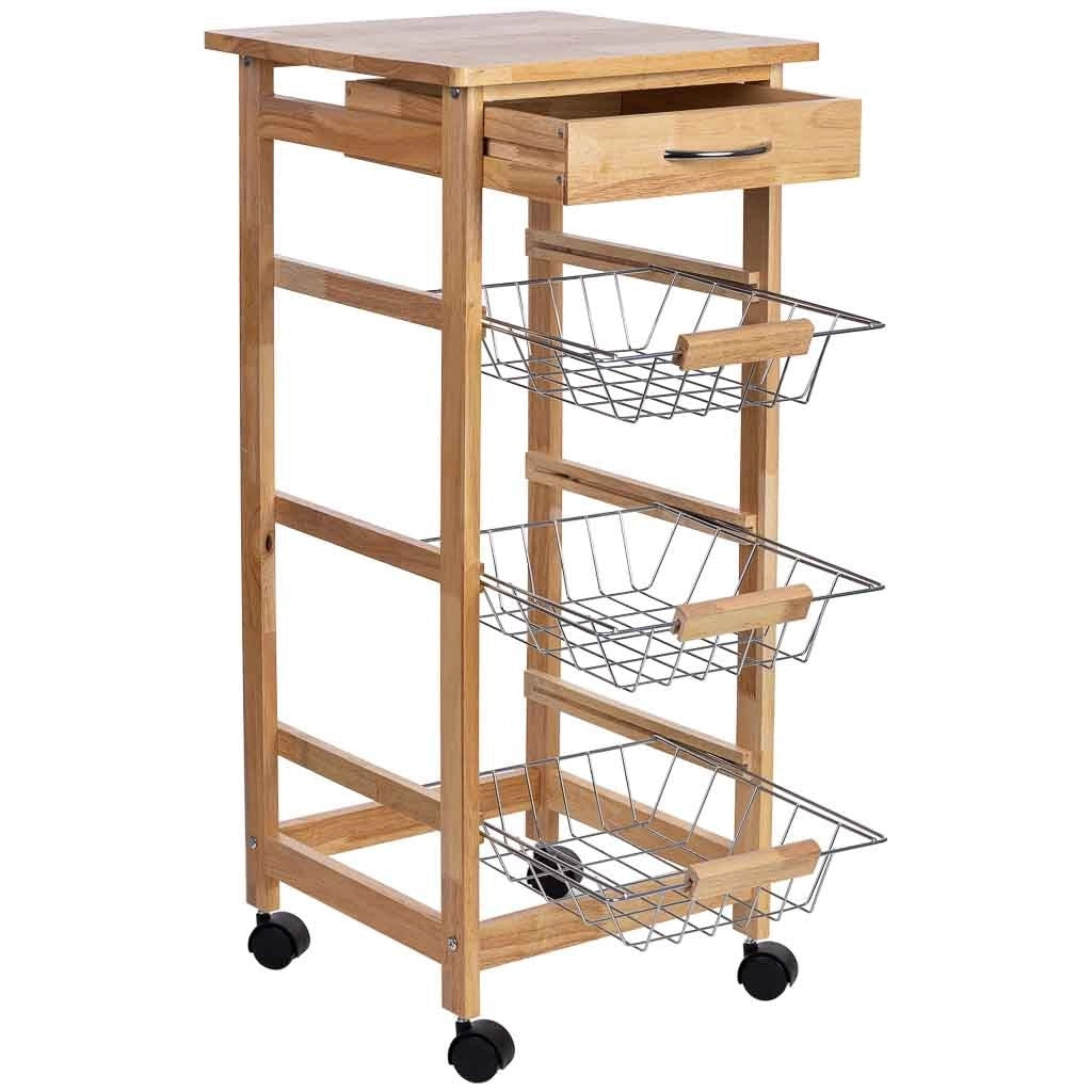 Carrello cucina in legno 37x37x81,5h cm marrone